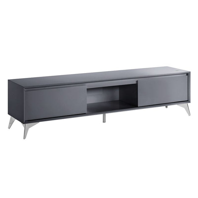 Acme - Raceloma Tv Stand 91996 LED, Gray & Chrome Finish