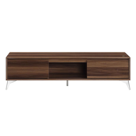 Acme - Raceloma Tv Stand 91997 LED, Walnut & Chrome Finish