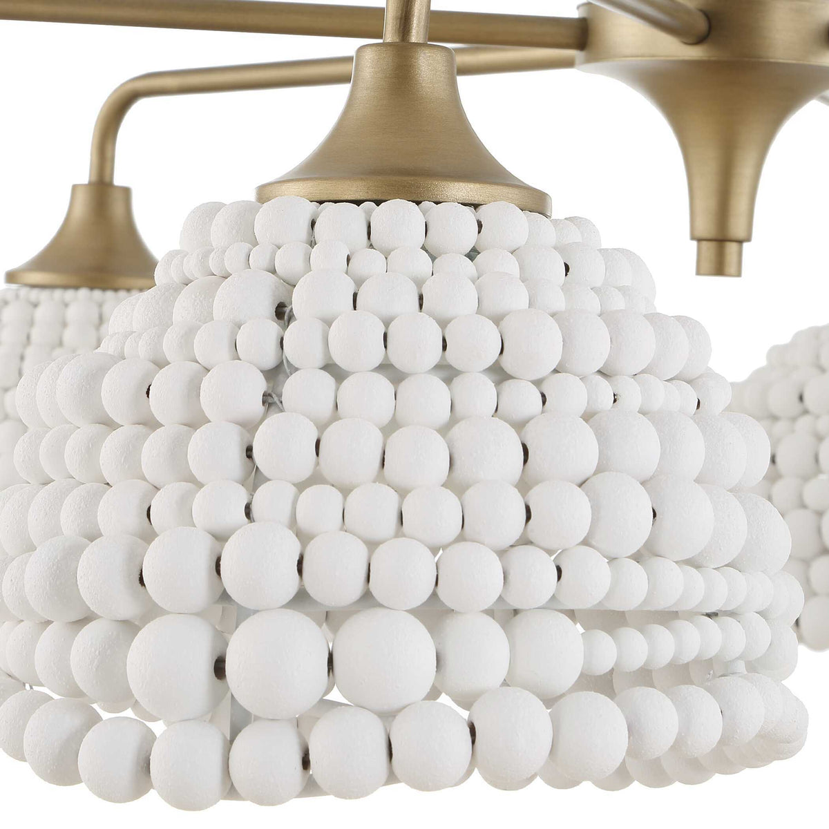 Biddeford 6 Light Beaded Pendant - Gold / White by Uttermost - View 10