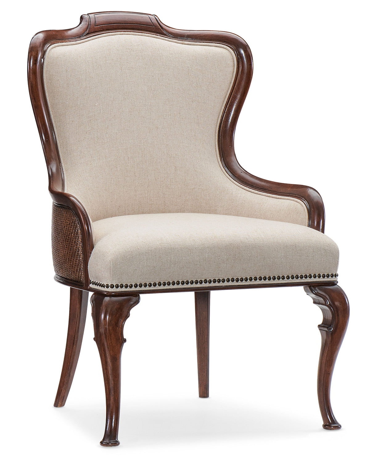Charleston Upholstered Arm Chair (Set of 2) - Dark Brown / Beige by Hooker Furniture - View 1