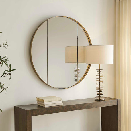 Amram Round Mirror - Gold by Uttermost - View 3