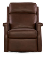 Kaufman ZG Swivel Power Recliner With Pop-Up Headrest - Dark Brown by Hooker Furniture - View 1