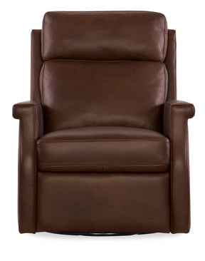 Kaufman ZG Swivel Power Recliner With Pop-Up Headrest - Dark Brown by Hooker Furniture - View 1