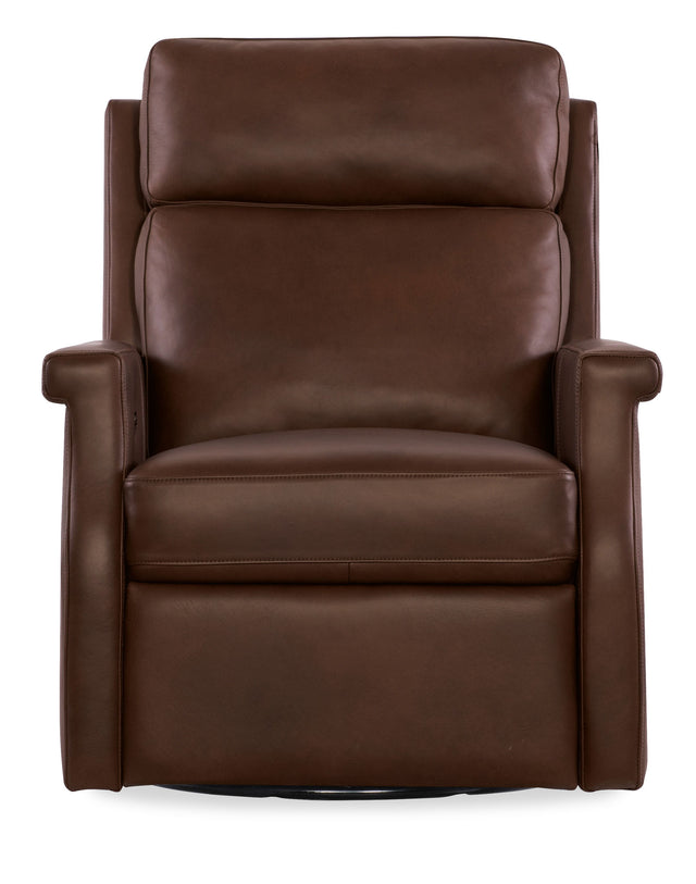 Kaufman ZG Swivel Power Recliner With Pop-Up Headrest - Dark Brown by Hooker Furniture - View 1