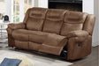 Modern Style 1pc Power Reclining Sofa Built In USB Port Fully Upholstered Pillow Arms And Headrest Brown Finish Primary Living Room Furniture