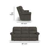 Bernard Power Reclining Sofa With Console, Power Headrests & Lumbar | Flexsteel