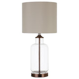 Aisha Drum Shade Table Lamp Creamy Beige and Clear | Coaster | Home Elegance USA