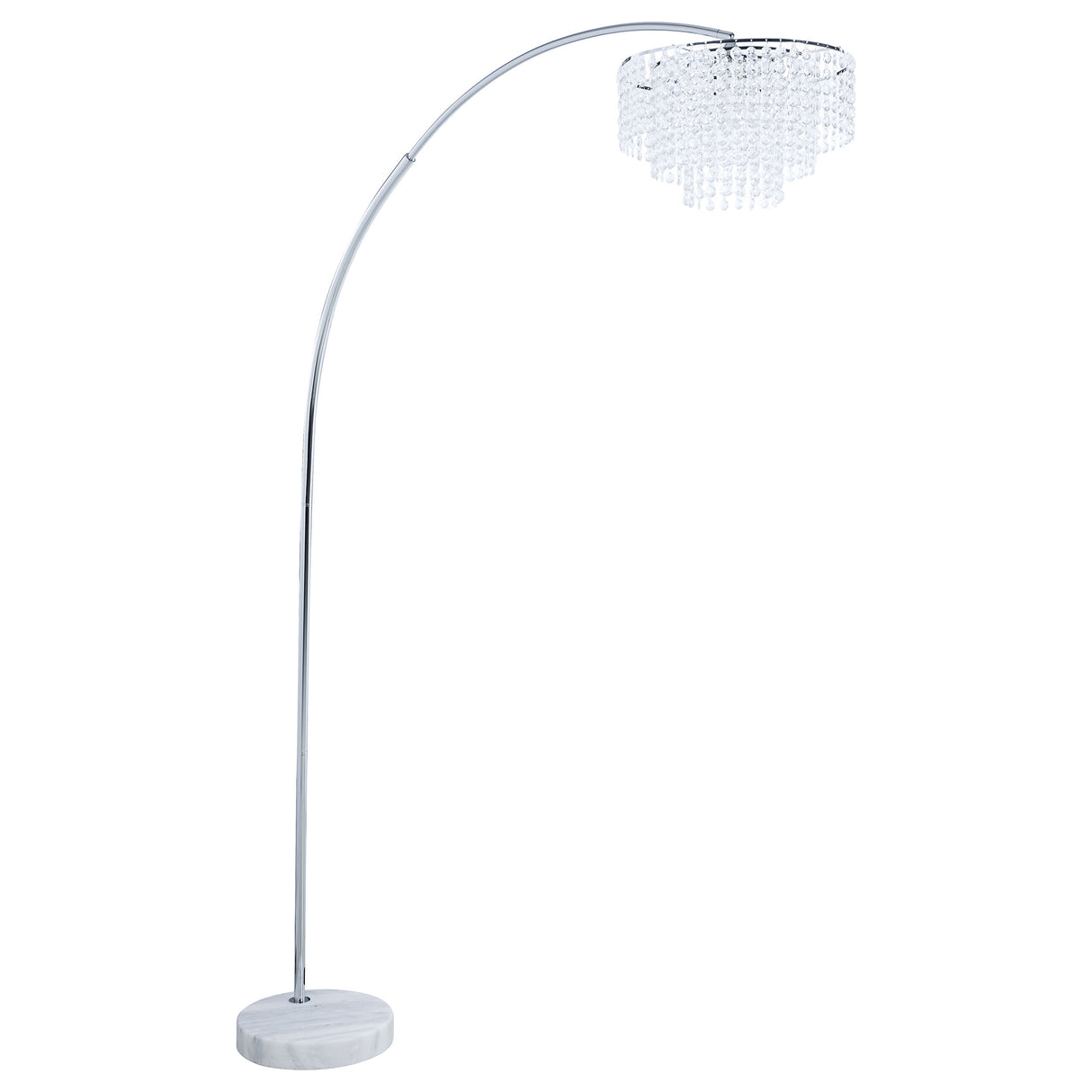 Floor Lamp - Shirley Marble Base Floor Lamp Chrome and Crystal