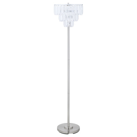 Anya Metal Base Floor Lamp Chrome and Crystal | Coaster | Home Elegance USA