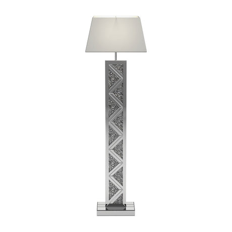 Carmen Geometric Base Floor Lamp Silver | Coaster | Home Elegance USA