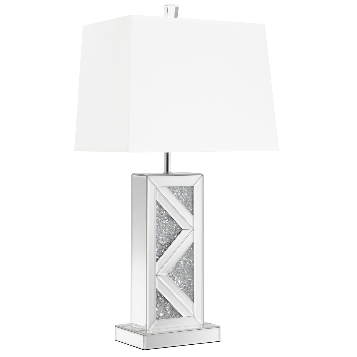 Table Lamp - Carmen Geometric Base Table Lamp Silver