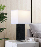 Bridle Square Shade Bedside Table Lamp Black | Coaster | Home Elegance USA