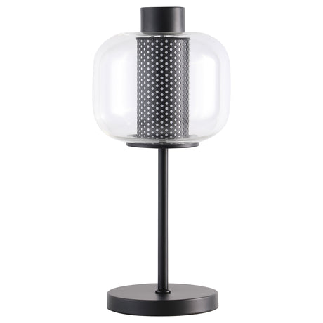 Table Lamp - Ingrid Glass Shade Bedside Table Lamp Black