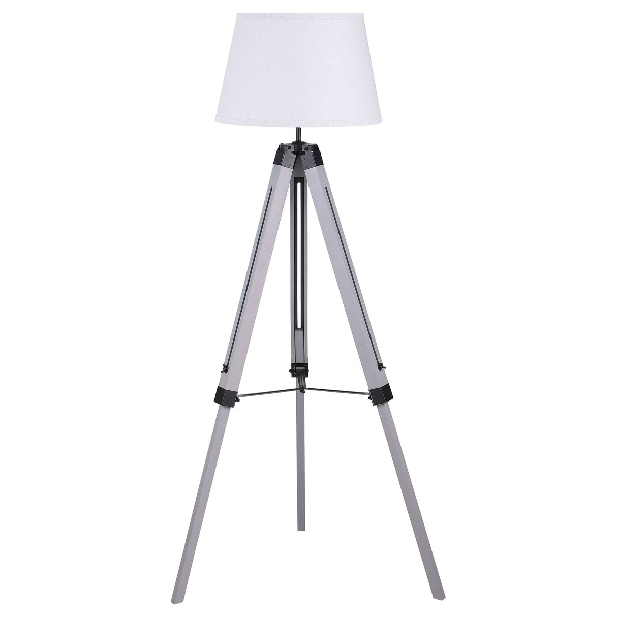 Dayton Adjustable Empire Shade Tripod Floor Lamp Grey | Coaster - 920212 - Home Elegance USA - 1