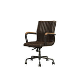 Acme - Joslin Office Chair 92028 Distress Chocolate Top Grain Leather