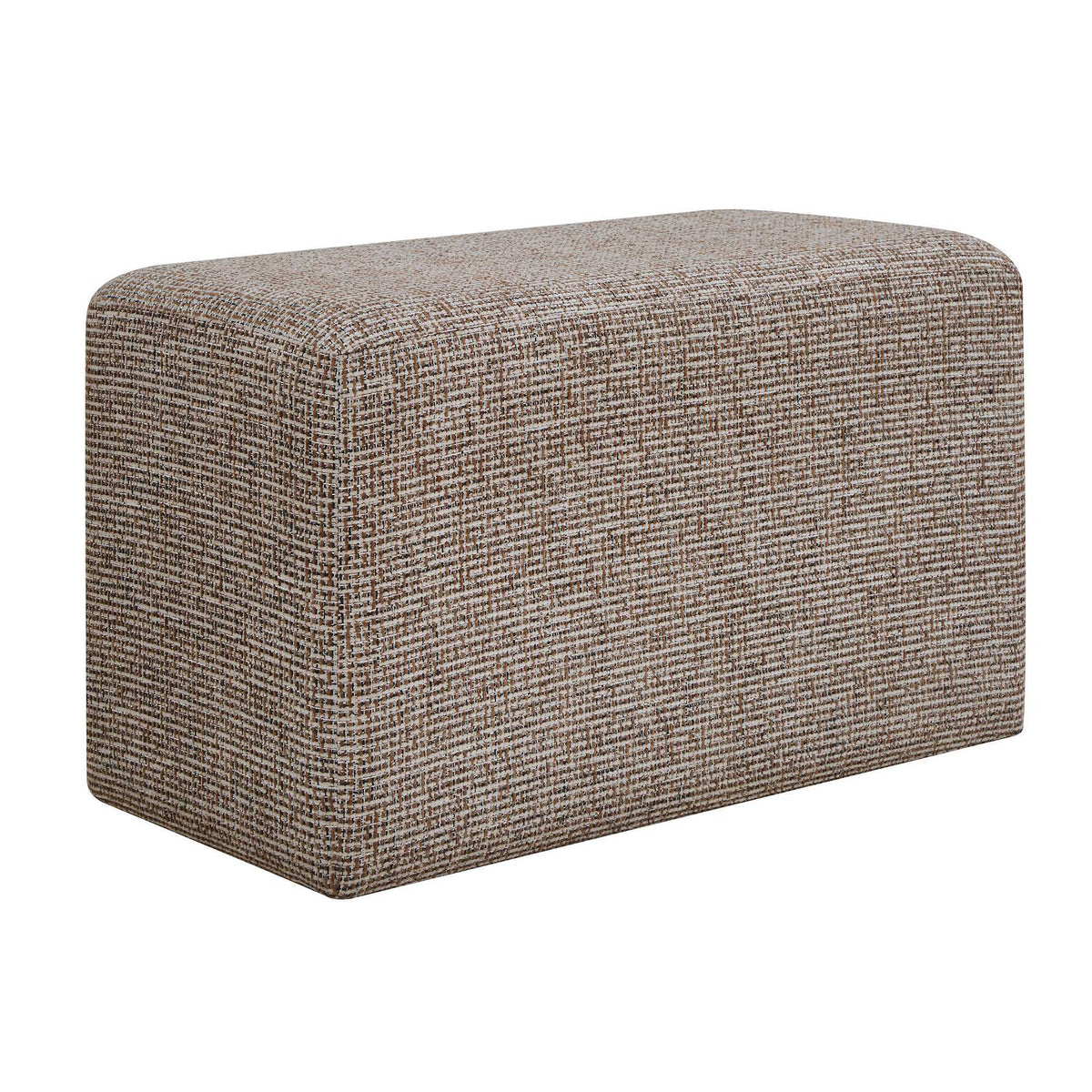 Kelce Woven Checkered Ottoman - Light Brown by Uttermost - View 6