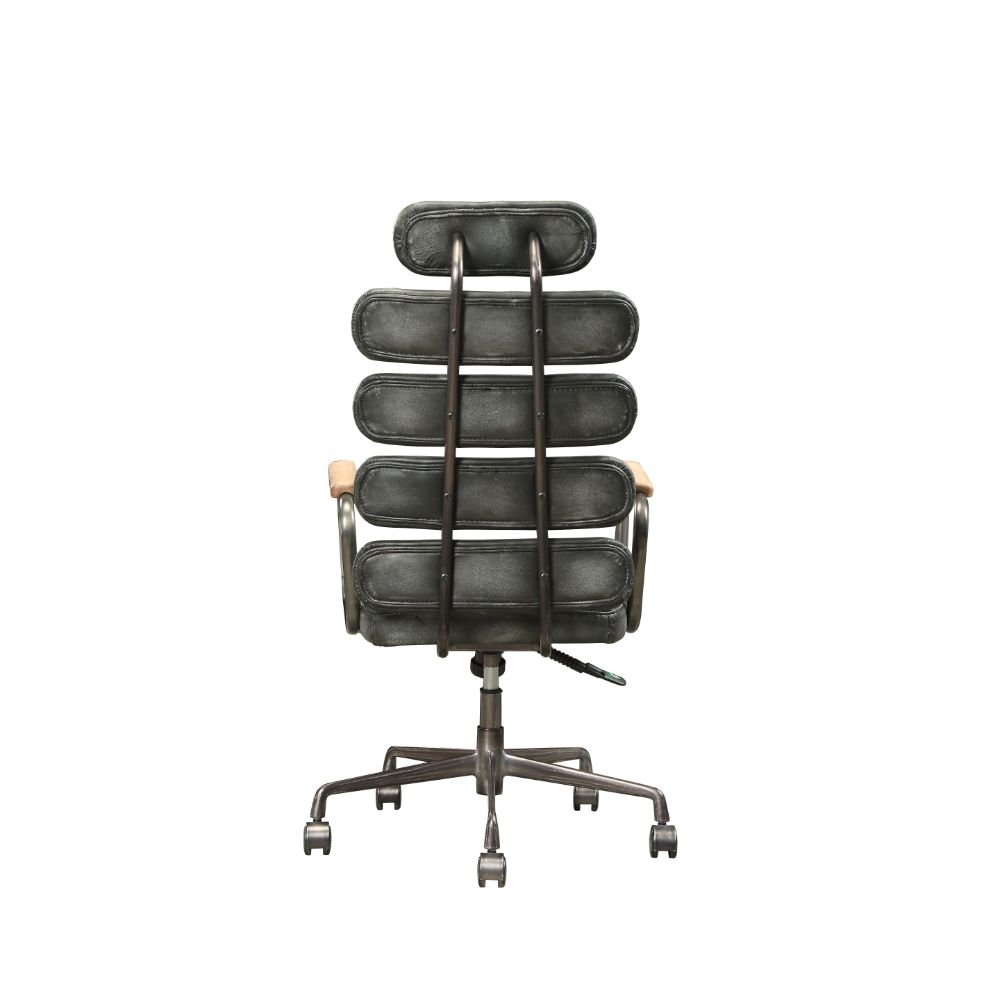 Calan Office Chair 92107 Vintage Black Top Grain Leather | Acme | Home Elegance USA