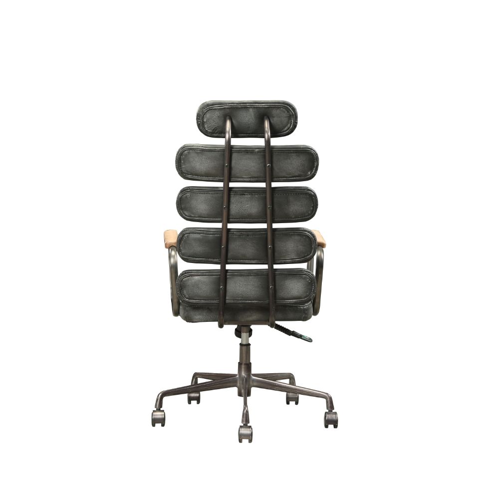 Acme - Calan Office Chair 92107 Vintage Black Top Grain Leather