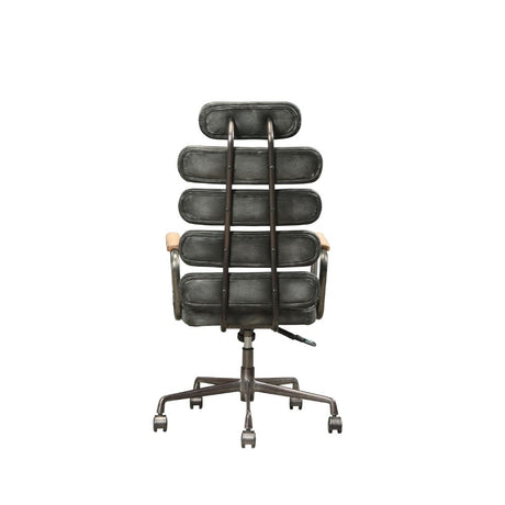 Acme - Calan Office Chair 92107 Vintage Black Top Grain Leather