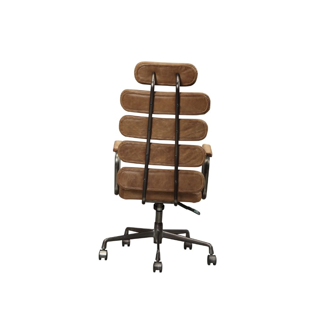 Acme - Calan Office Chair 92108 Retro Brown Top Grain Leather