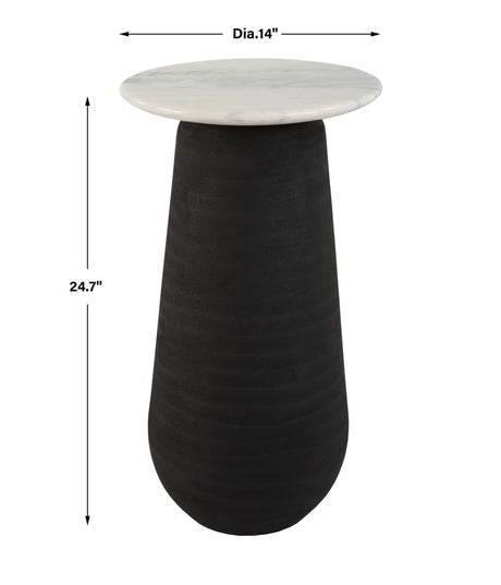 Total Eclipse Marble Accent Table - Black by Uttermost - View 5