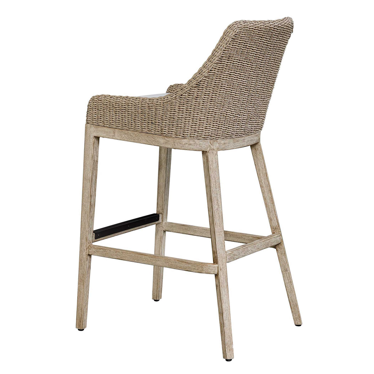 Paloma Outdoor Wicker Bar Stool Gray / White - Light Brown / White by Uttermost - View 7