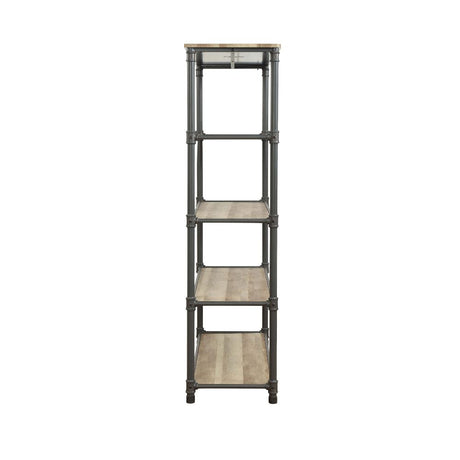 Acme - Itzel Bookshelf 92200 Antique Oak & Sandy Gray Finish