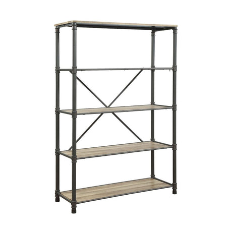 Acme - Itzel Bookshelf 92200 Antique Oak & Sandy Gray Finish