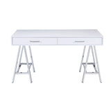 Acme - Coleen Writing Desk(Same Ac00901) 92229 White High Gloss & Chrome Finish