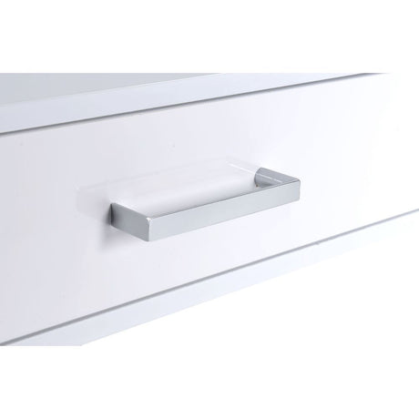 Acme - Coleen Writing Desk(Same Ac00901) 92229 White High Gloss & Chrome Finish