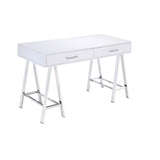 Acme - Coleen Writing Desk(Same Ac00901) 92229 White High Gloss & Chrome Finish