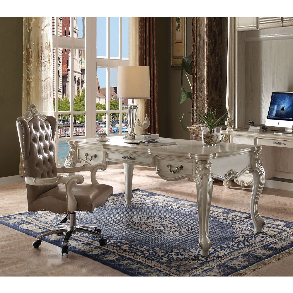 Acme - Versailles Executive Writing Desk 92275 Bone White Finish