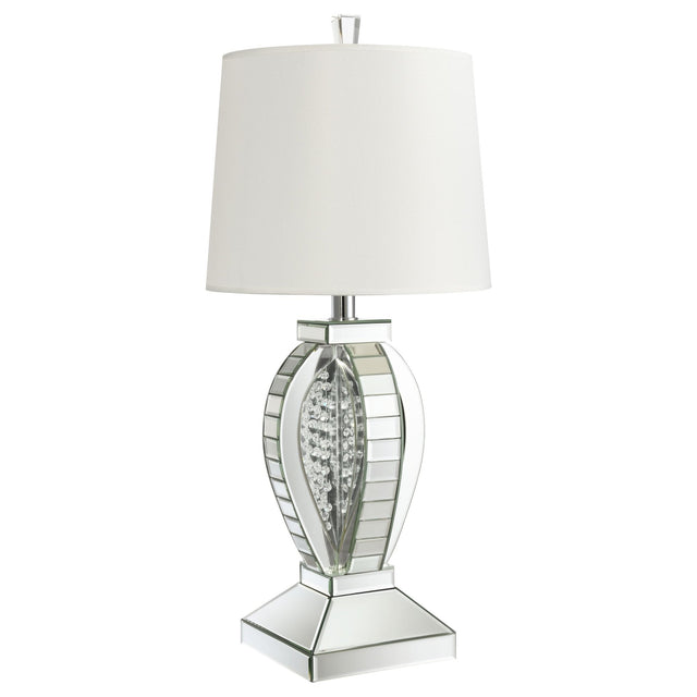 Table Lamp - Klein Table Lamp with Drum Shade White and Mirror