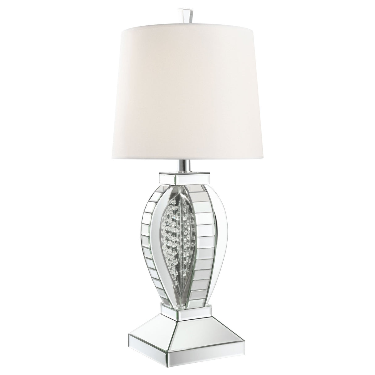 Table Lamp - Klein Table Lamp with Drum Shade White and Mirror