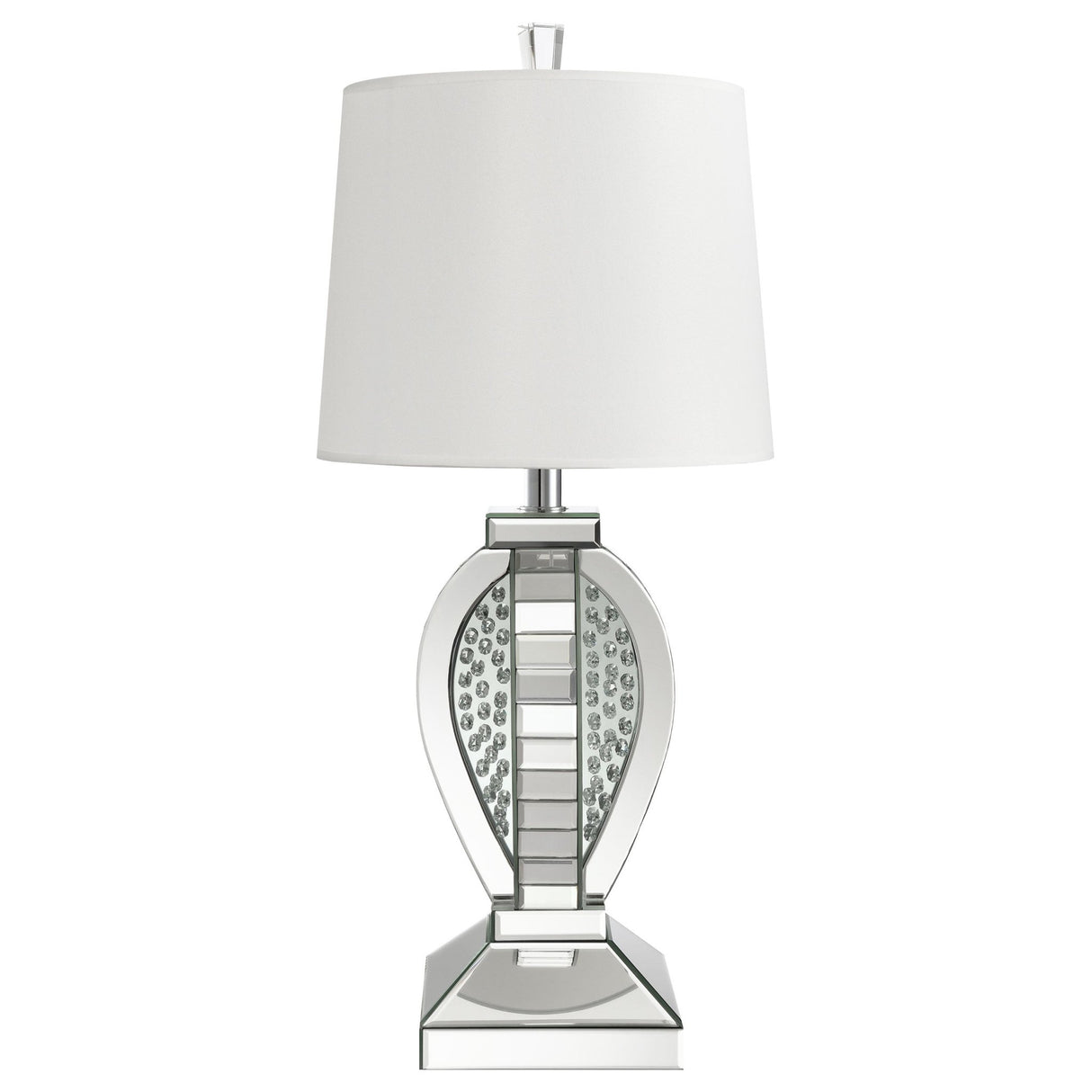 Table Lamp - Klein Table Lamp with Drum Shade White and Mirror