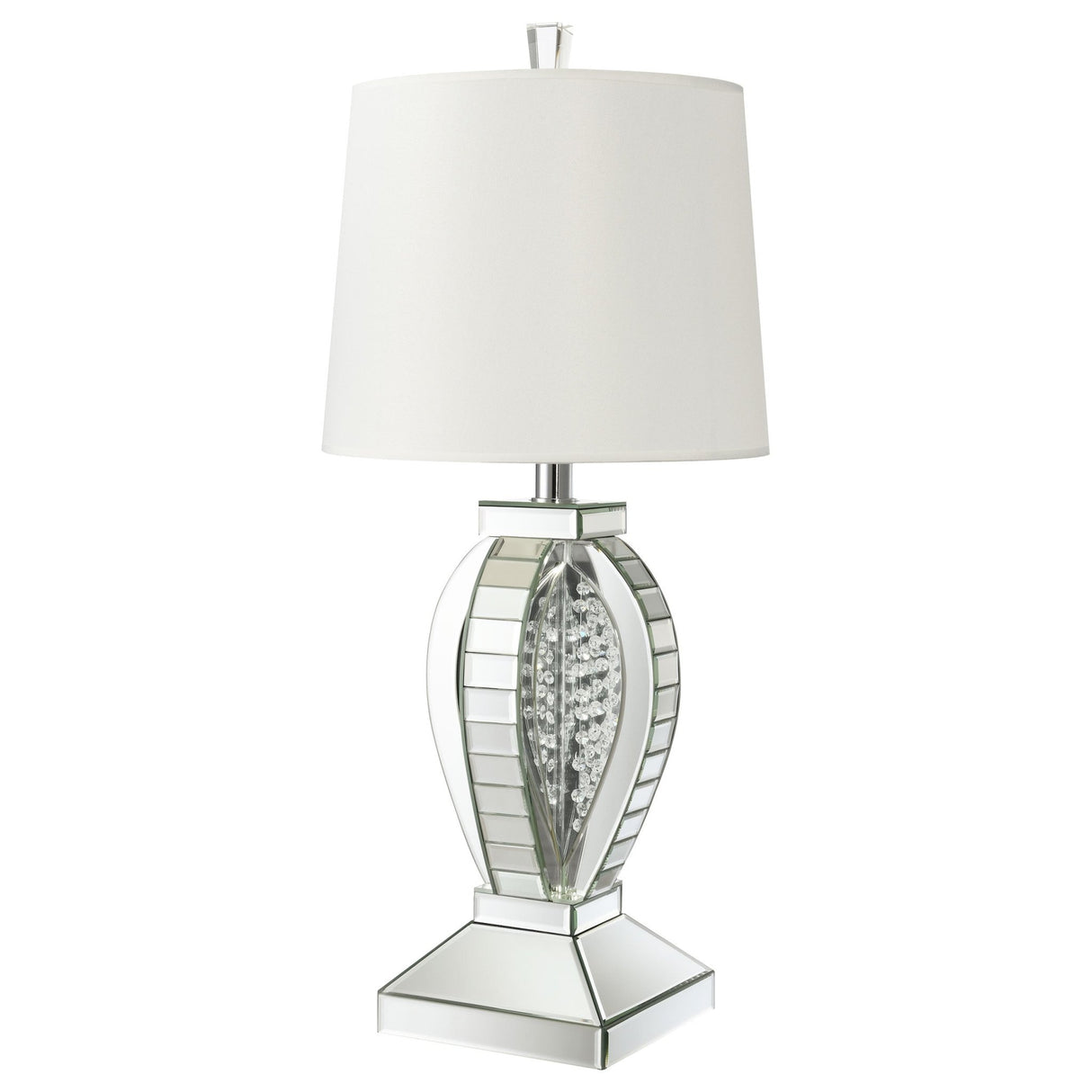 Table Lamp - Klein Table Lamp with Drum Shade White and Mirror