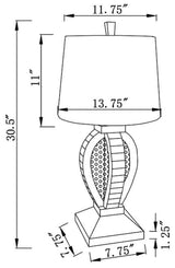 Table Lamp - Klein Table Lamp with Drum Shade White and Mirror