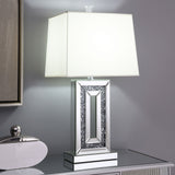 Ayelet Table Lamp with Square Shade White and Mirror | Coaster | Home Elegance USA