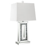 Ayelet Table Lamp with Square Shade White and Mirror | Coaster | Home Elegance USA