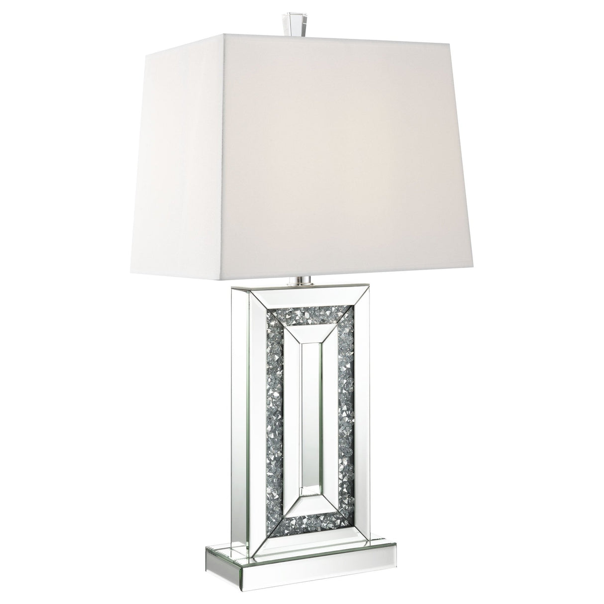 Ayelet Table Lamp with Square Shade White and Mirror | Coaster | Home Elegance USA