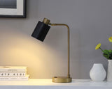 Table Lamp - Cherise Adjustable Shade Table Lamp Antique Brass and Matte Black