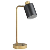 Table Lamp - Cherise Adjustable Shade Table Lamp Antique Brass and Matte Black