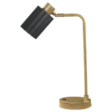 Table Lamp - Cherise Adjustable Shade Table Lamp Antique Brass and Matte Black