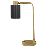 Table Lamp - Cherise Adjustable Shade Table Lamp Antique Brass and Matte Black