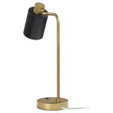 Table Lamp - Cherise Adjustable Shade Table Lamp Antique Brass and Matte Black