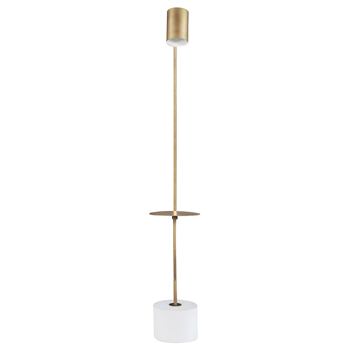 Floor Lamp - Jodie Round Base Floor Lamp Antique Brass and Grey