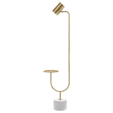 Floor Lamp - Jodie Round Base Floor Lamp Antique Brass and Grey