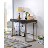 Boice Writing Desk 92336 Espresso Synthetic Leather & Champagne Finish | Acme - 92336 - Home Elegance USA - 4