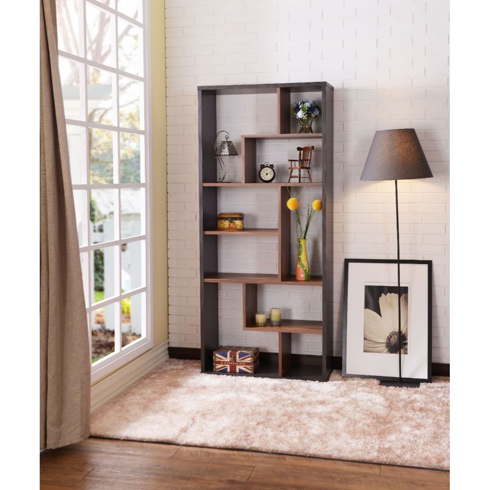 Acme - Mileta Ii Bookcase (Same 92358) 92404 Walnut Finish