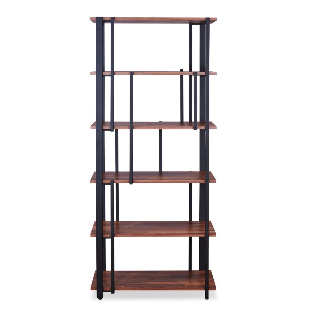 Acme - Sara Bookshelf 92406 Walnut & Sandy Black Finish